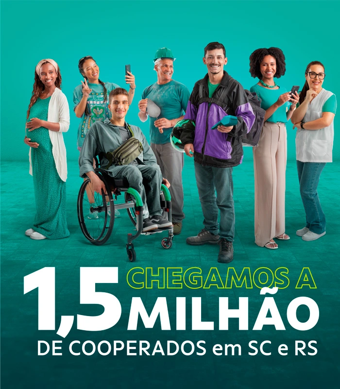Sicoob SC/RS ultrapassa 1,5 milhão de cooperados