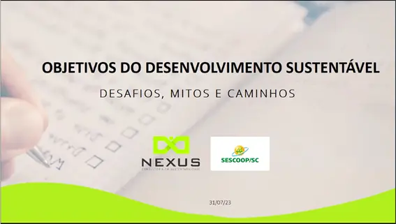 SESCOOP/SC fomenta Objetivos de Desenvolvimento Sustentável no cotidiano das cooperativas