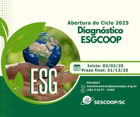 SESCOOP/SC abre Ciclo 2025 do Diagnóstico ESGCOOP